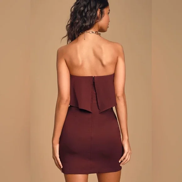 Lulu's Red Strapless Bodycon Cocktail Dress - Picture 4 of 6